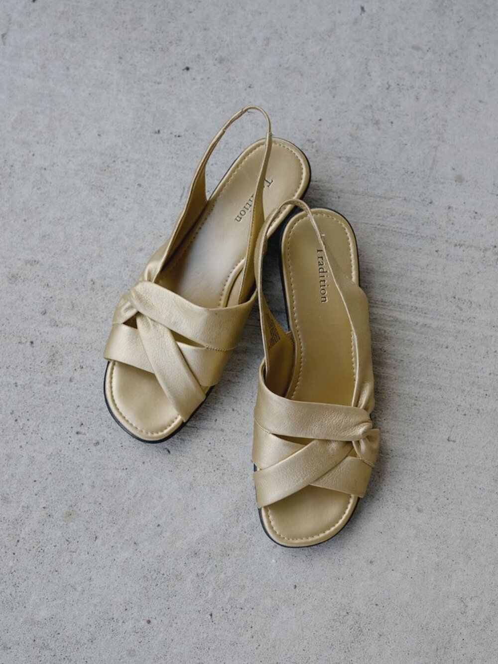Metallic Gold Tradition Slingback Sandals Size 9 GUC